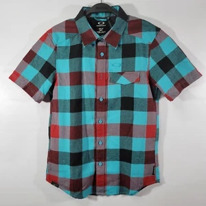 NEW OAKLEY HYDROLIX DADDY O WOVEN MEN'S BUTTON UP SHORT SLEEVE SLIM FIT SHIRT S - Picture 1 of 11