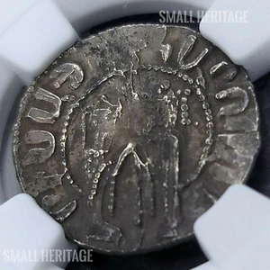 Cilician Armenia King Hetoum I with Zabel 1226-1270 Silver Tram NGC AU50 Coin - Picture 1 of 7