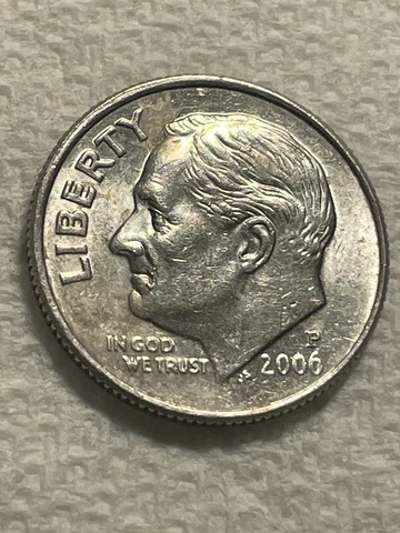 2006 -P Roosevelt Dime, Die Chip Error, Uncertified, Ungraded And Circulated Cover