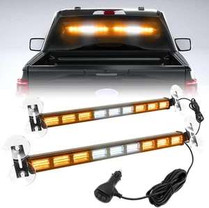 4-Color LED Emergency Strobe Light Bar for Vehicles (Amber/White) - Picture 1 of 12