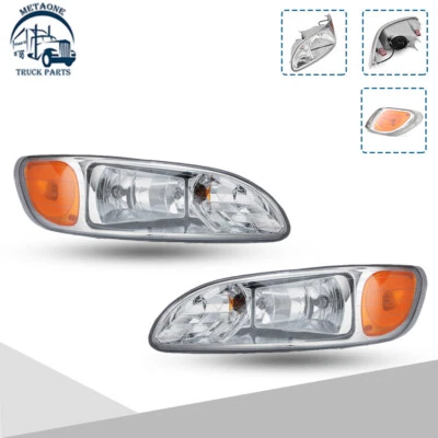 Headlight Headlamp Assembly Pair for Peterbilt 386 387 LH+RH Side 2PCS - Image 1 of 4