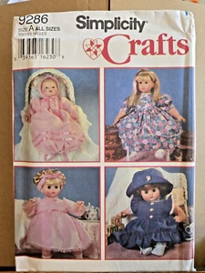Sewing pattern Simplicity doll clothes pattern vtg uncut 9286 - Picture 1 of 2