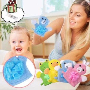 Cute Baby Bath Towel Plush Animal Shower Wash Cloth Shower Scrubbing Towel - Picture 1 of 24