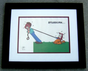 Jim Davis "Garfield....Stubborn" 1993 Sericel, EX Condition - Picture 1 of 3
