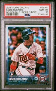 EDDIE ROSARIO 2015 Topps Update NO SPARKLE UNDER ELBOW #US341 PSA 10 GEM MINT RC