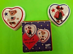 New In Box Set of 2 Patriotic BOYDS BEARS Ceramic Magnets - Picture 1 of 12
