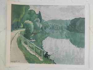 ALBERT MARQUET 1875-1947 " BORd DE RIVIERE" LITHOGRAPHIE  RIVER LANDSCAPE  - Picture 1 of 11