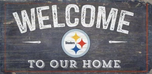 Pittsburgh Steelers Sign Wood 6x12 Welcome To Our Home Design - Special Order - Picture 1 of 1