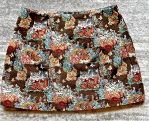 Falda tapiz marrón amante de los gatos CIDER forrada CottageCore 1XL con falda cosida - Imagen 1 de 14