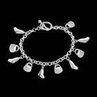 925 Silver Filled Shoe Bag Charm Bracelet Bangle Womens Fashion Silver Bracelet