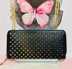 Christian Louboutin Panettone Spiked Multicolor Spikes Leather Wallet Authentic - Picture 1 of 10