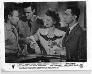 Crossfire Original Lobby Card Marlo Dwyer Robert Ryan Sam Levene 1947 Film Noir