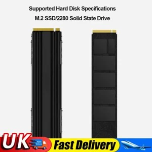 M.2 SSD Cooler Aluminum Alloy NVME Heatsink for NVME M.2 2280 SSD (Black) UK - Photo 1/8