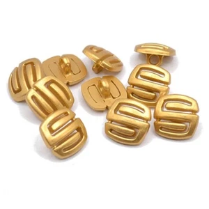 ART DECO STYLE GOLD SHANK BUTTONS S-SHAPED 18mm - Picture 1 of 1