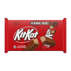 Kit Kat Milk Chocolate Wafer King Size Candy, Bars 3 oz, 4 Count - Picture 1 of 7