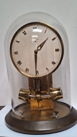 Junghans ATO Atomic Vintage Brass Electro Magnetic Clock Under Glass Dome Cover
