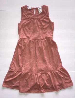 BLUEBERI BLVD Dress Girls Size 14 Pink Chambray Sleeveless Key Hole Neck Dress￼￼ - Image 1 of 4