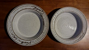 2 Stoneware Earthenware Round  Flan Baking Pan Plate Dish Nice!! 9.5" and 8.5" - Picture 1 of 11