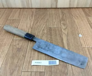 DAMAGED Japanese Chef's Kitchen Knife NAKIRI HOCHO Vintage Japan 170/317mm AA683 - Picture 1 of 17