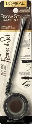L'Oreal Brow Stylist Frame & Set  214 WARM BRUNETTE Cream Pomade New - Image 1 of 3