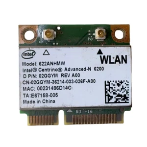 INTEL 6200 ADVANCED-N Dual Band 2.4/5Ghz 622ANHMW Laptop WiFi Card DELL 2GGYM - Picture 1 of 2