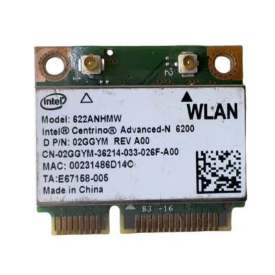 INTEL 6200 ADVANCED-N Dual Band 2.4/5Ghz 622ANHMW Laptop WiFi Card DELL 2GGYM - Image 1 of 2