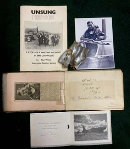 1941 Segunda Guerra Mundial Raro Nueva Zelanda V.C. Ganador JAMES WARD, 75 metros cuadrados lote de autógrafos + reliquia - Imagen 1 de 14