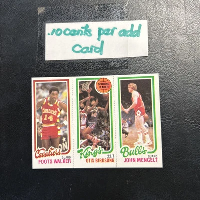 Foots walker Otis Birdsong John Mengelt 1980 81 Topps  Rebounding Leader B50a-7 - Image 1 of 2