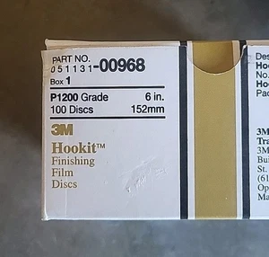 3M Hookit Finishing Film Disc, 00968, 6 in P1200 Grade, 100 per box - Picture 1 of 5