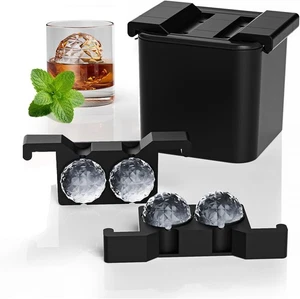 Klare Eiskugelform - ergibt 4 x 2,4" riesige Kugeln für altmodische, Whisky usw. - Bild 1 von 6