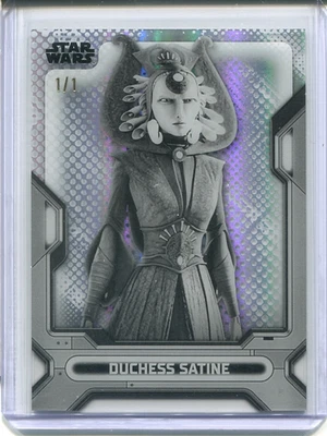 DUCHESS SATINE 2023 TOPPS STAR WARS HIGH TEK PRINTERS PROOF BLACK DOTS #27 1/1 - Image 1 of 2