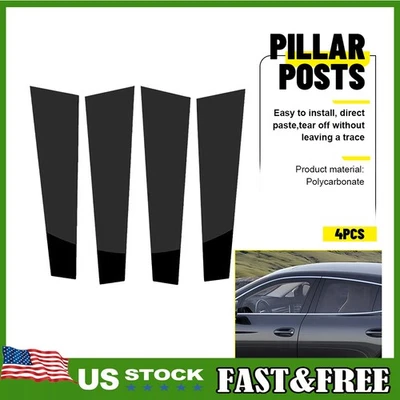 Faixa de tampa de porta de janelas para Porsche Panamera 2009-2016 acabamento de poste de pilar preto - Imagem 1 de 4