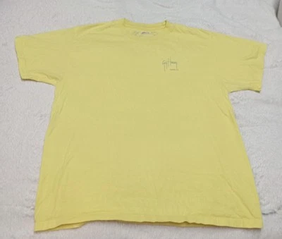 Guy Harvey Original S/S Yellow T-Shirt w/ Marlin Painting - Large  - Image 1 of 4