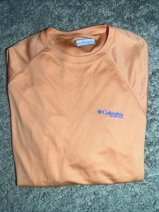 Men's Columbia Deep Waves Orange Long Sleeve Sun Tee Shirt Medium MSRP $40 - Picture 1 of 10