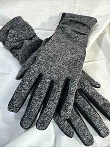 Isotoner Gloves 58K1 Sz SM/M Black Gray Heather - Picture 1 of 8