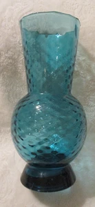 Vintage~Italian Empoli Glass Vase~Diamond Optic Pattern~10.25" Tall - Picture 1 of 12
