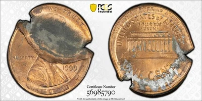 1999 P Double Struck 45% Indent Error Lincoln Memorial Cent PCGS MS 64 RD - Image 1 of 4