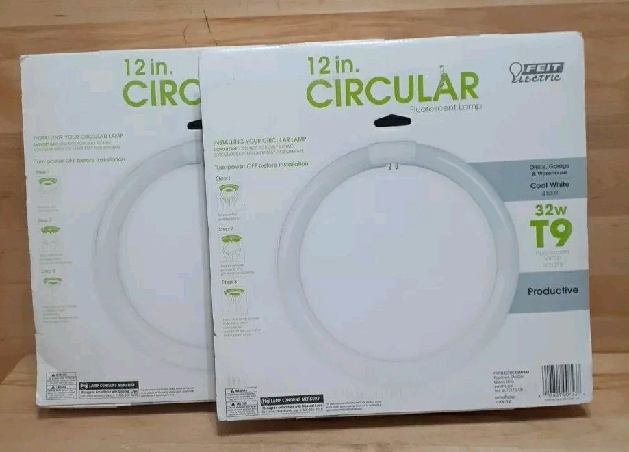 2CT: FEIT ELECTRIC 32WATT 12 inch COOL WHITE Circular Fluorescent Light Builb T9 - Image 1 of 2