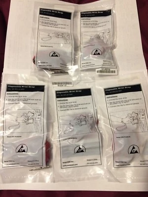 Disposable Antistatic Wrist Strap Lot of (5) Nstat ESD NS-WS120-40M - Изображение 1 из 3