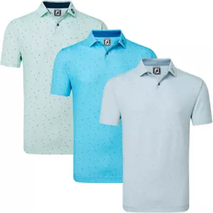 FootJoy EU Tweed Texture Mens Golf Polo Shirt - Picture 1 of 16