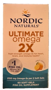 Nordic Naturals Ultimate Omega 2X, 2150 mg, Lemon, 60 Soft Gels, Exp 9/26+ - Picture 1 of 5