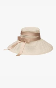 $495 Eugenia Kim Mirabel Wide Brim Sun Hat with Satin Bow - Picture 1 of 8