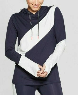 Sudadera con capucha para mujer C9 By Champion azul blanco a rayas capas correr XXL  Foto 1 de 4