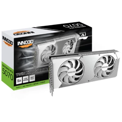 Video Card Inno3D RTX 5070 TWIN X2 OC WHITE 12GB 2542MHz GDDR7 HDMI 650W - Image 1 of 2