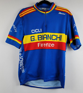 Santini SMS Cycling Shirt Men's XXL Blue Short Sleeve 1/2 Zip  Pocket  Italy