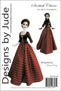 Outlander Scottish Claire Puppe Kleidung Nähmuster 18,25" Evangeline Ghastly - Bild 1 von 9