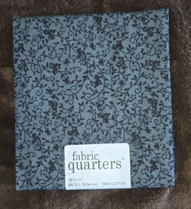 Single Fabric Quarters 18" X 21" 100% Cotton Black Vines 8321747 - Picture 1 of 1