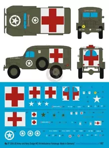 Peddinghaus 1/87 (HO) US Army and US Navy Dodge WC-54 Krankenwagen Markierungen 3304 - Bild 1 von 1