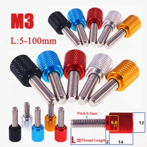 Tornillos moleteados de aleación de aluminio M3 empuñadura de acero inoxidable L:5-100 mm - Imagen 1 de 9