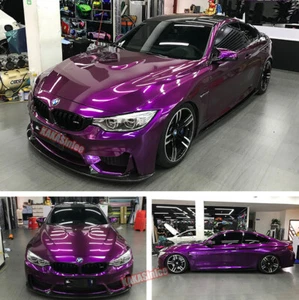 50FT Purple Entire Car Wrap Pearl Glossy Sparkle Metal Vinyl Sticker Air Free AX - Picture 1 of 4